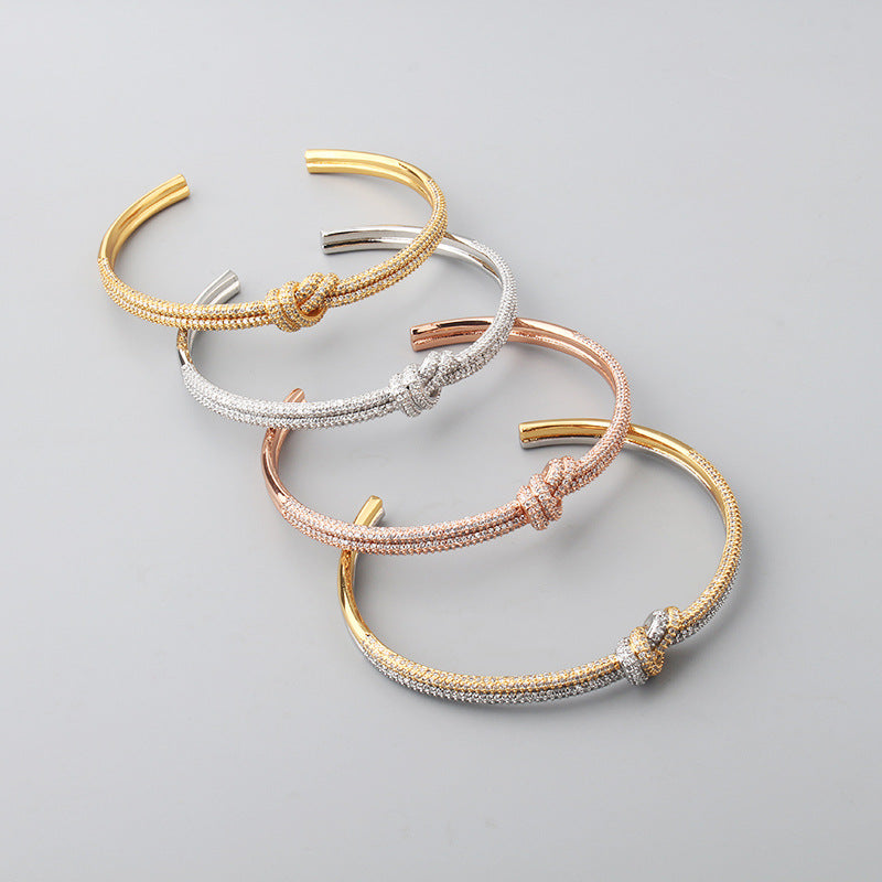 Armreif mit Seilknoten und Zirkonia – Bild 6 | LuxeStyle