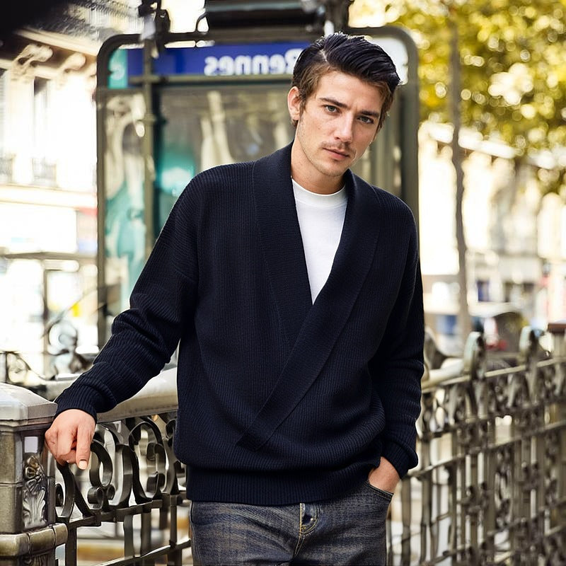 Herren Strickpullover mit V-Ausschnitt