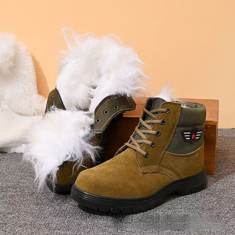 Warme Herren-Boots mit Lammfell-Futter