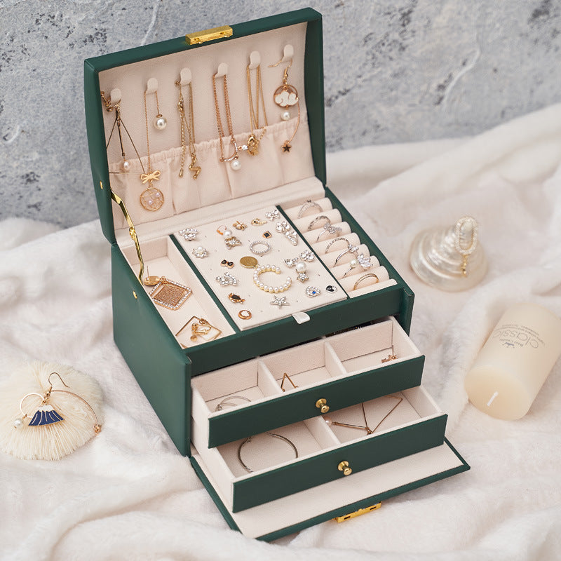 3-lagige Retro Schmuckbox mit Schloss – Bild 6 | LuxeStyle