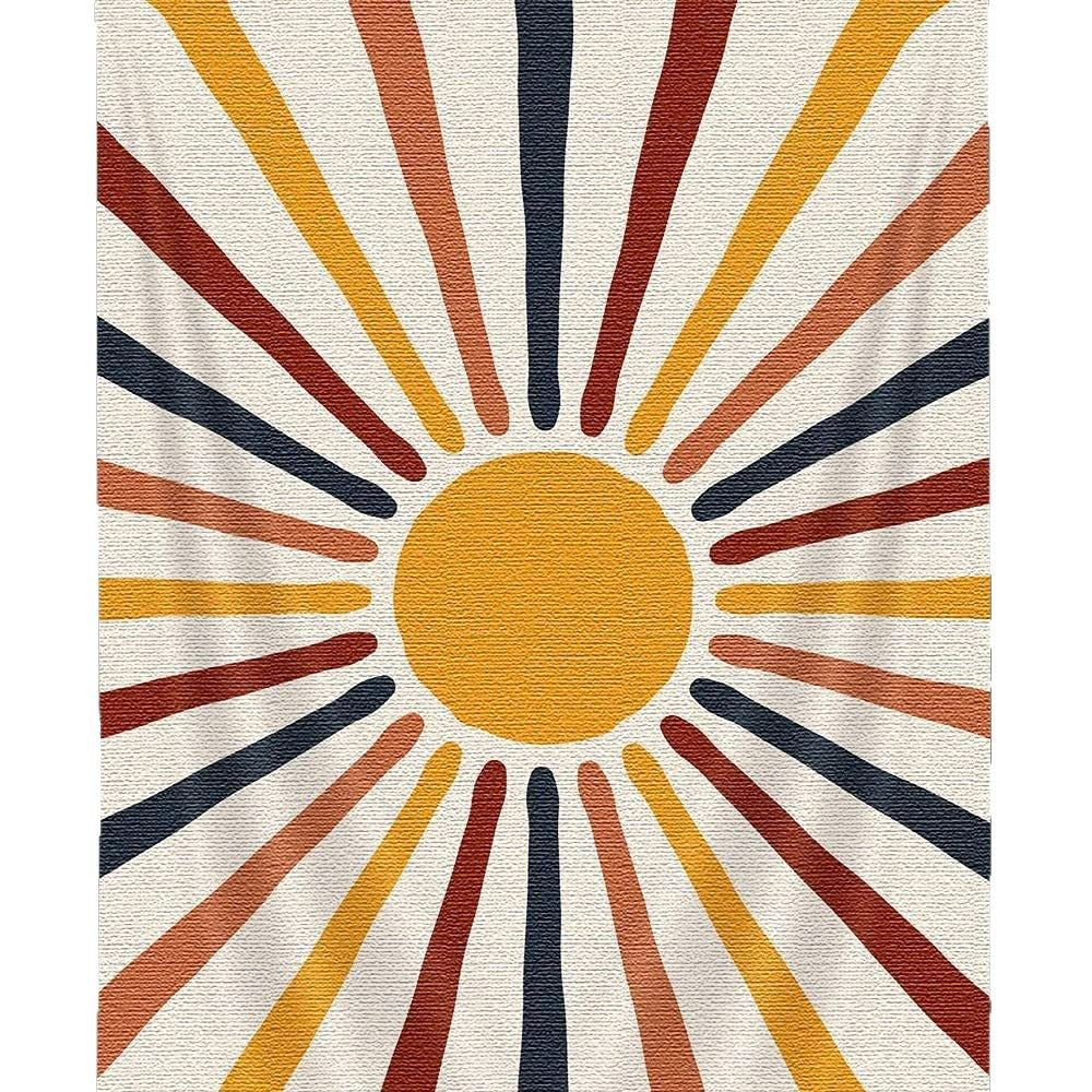 Bohemian Sun Wandteppich im Retro-Stil