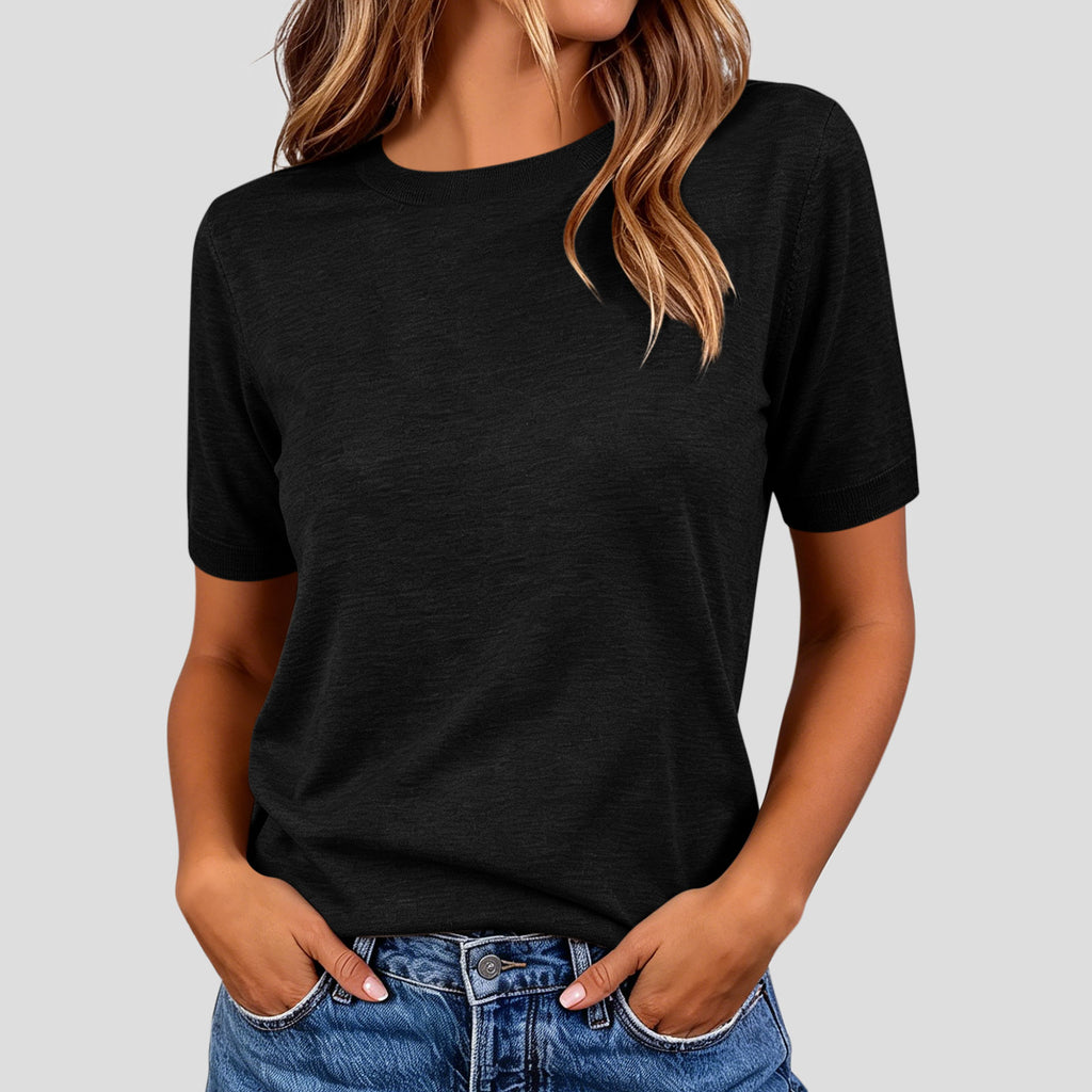 Leichtes Kurzarm-Strickshirt für Damen