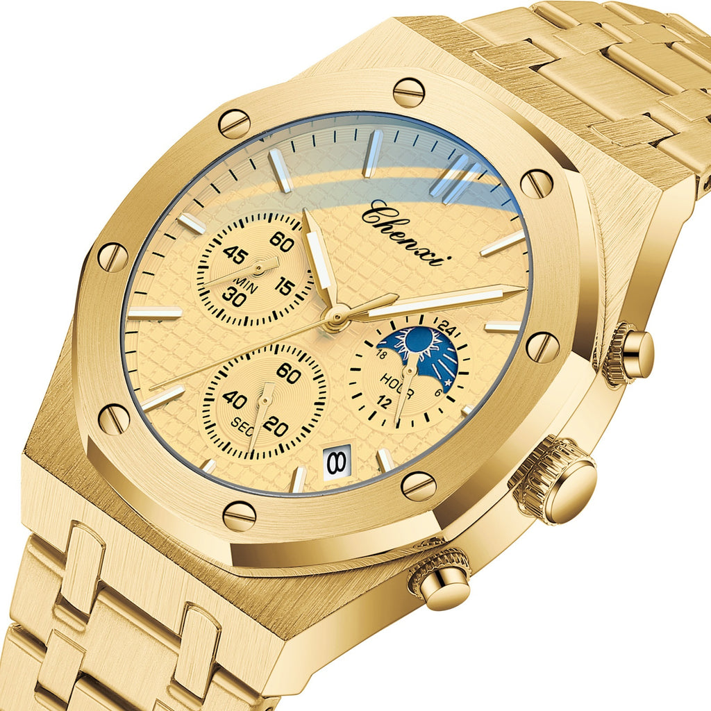 Herren-Quarzuhr mit Stahlband – Bild 2 | LuxeStyle