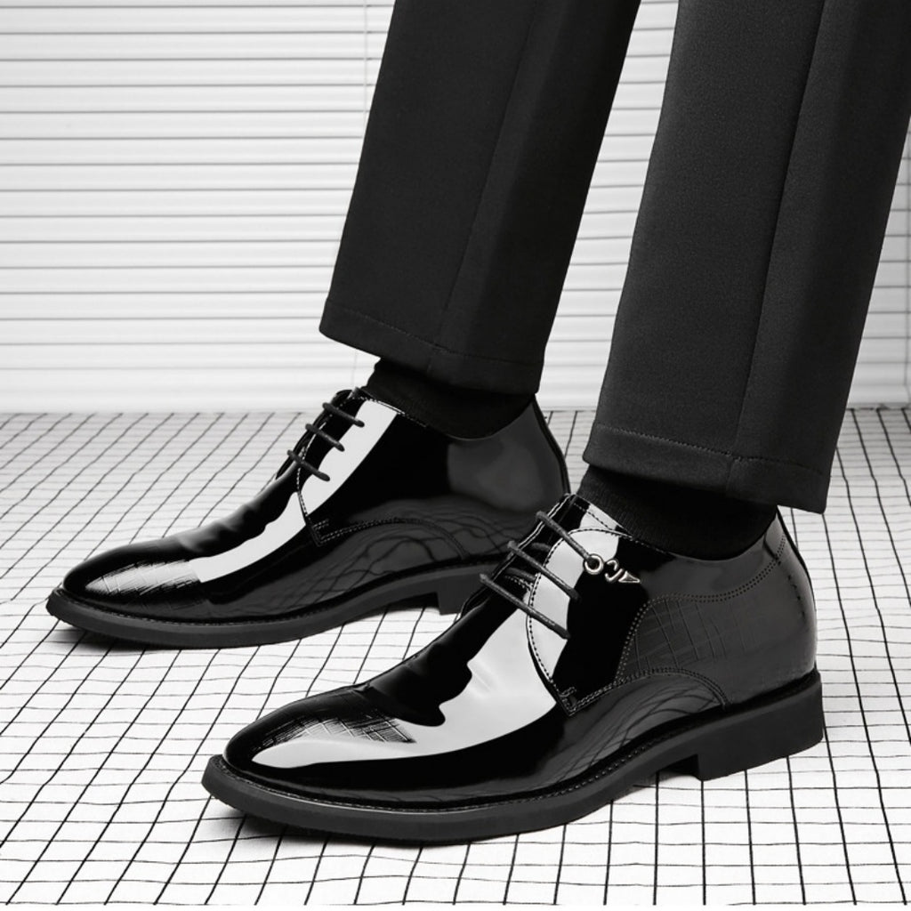 Business-Lederschuhe mit verdecktem Absatz