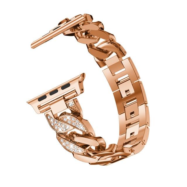 Diamantbesetztes Edelstahlarmband für Apple Watch – Bild 9 | LuxeStyle