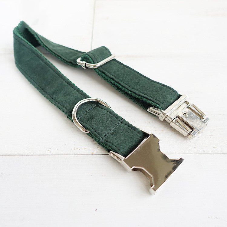 Dunkelgrünes Halsband für mittelgrosse Hunde – Bild 5 | LuxeStyle