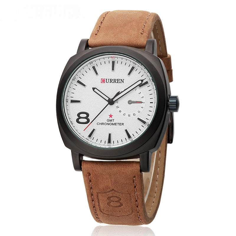 Lederarmbanduhr mit kleinem Zifferblatt