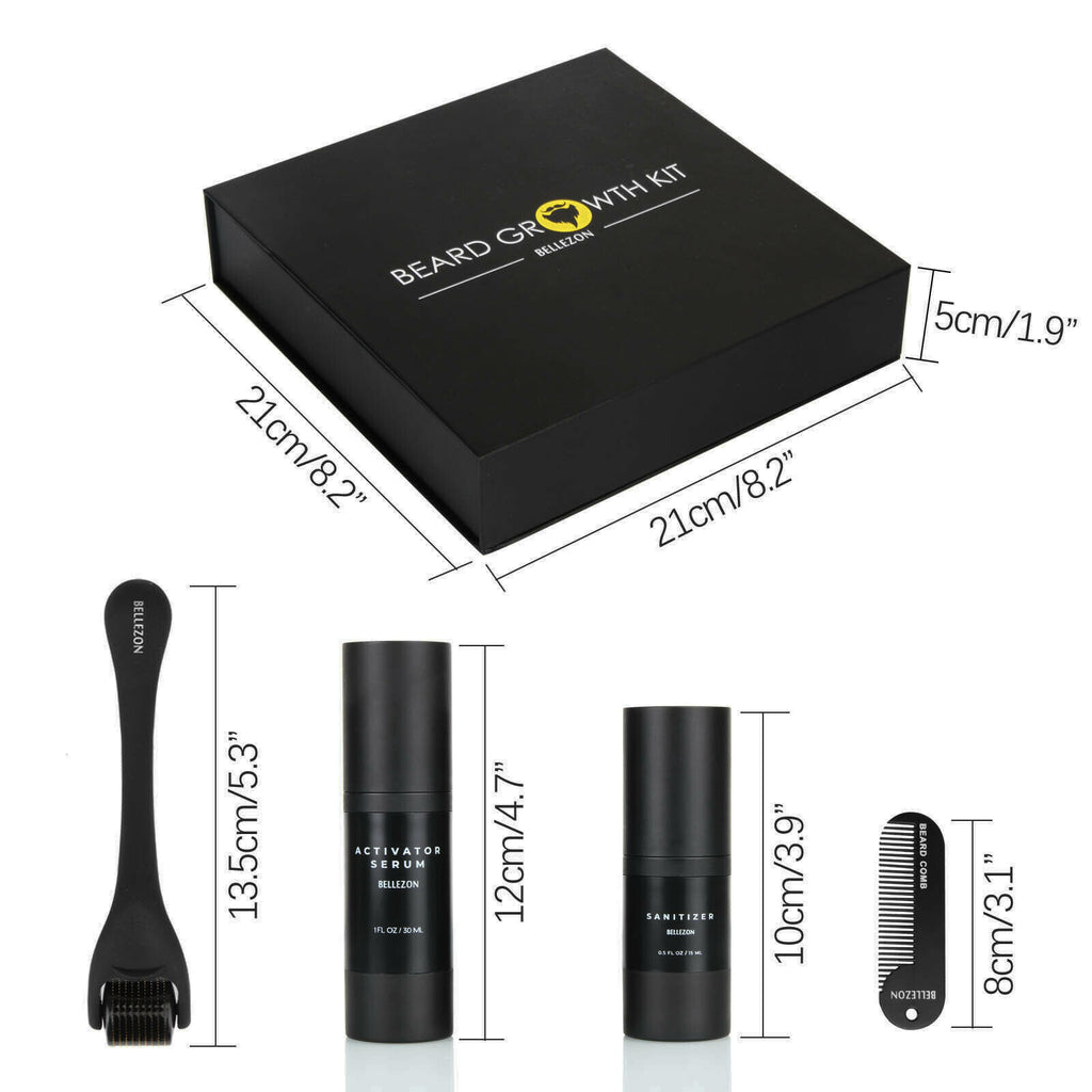 Bartwuchs-Set mit Mikro-Nadel-Roller