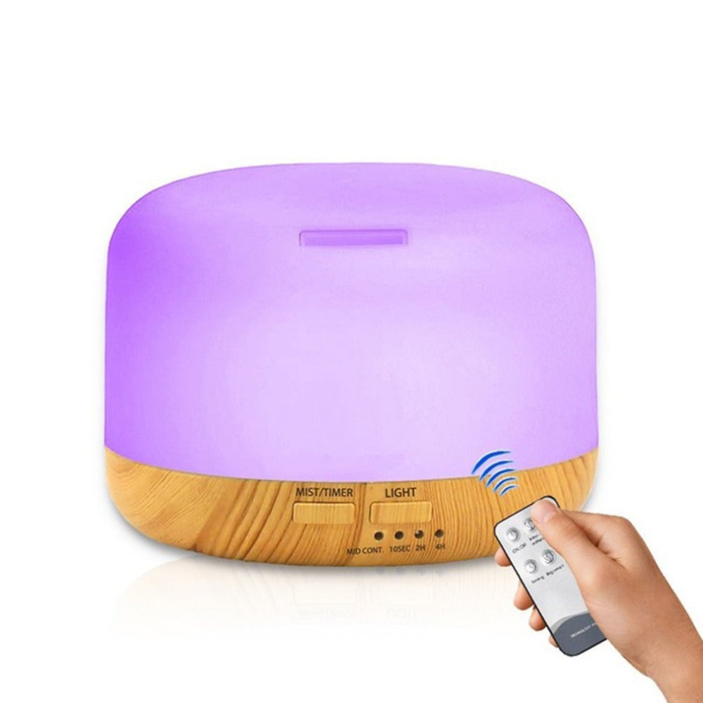 Holzmaserung Fernbedienungs‑Luftbefeuchter mit LED‑Lampe – Bild 1 | LuxeStyle