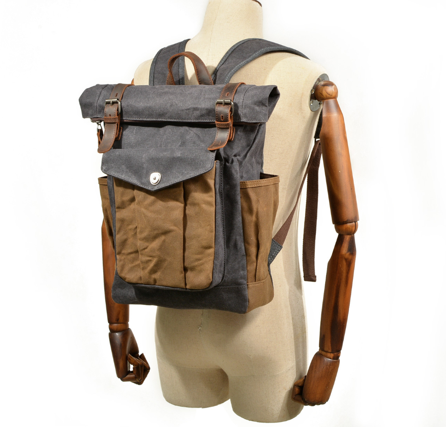 Rucksack aus Canvas mit Lederdetails – Bild 2 | LuxeStyle