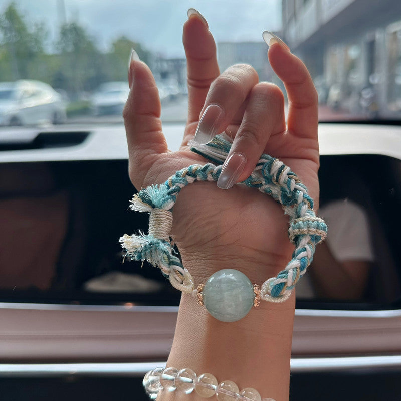 Fluorit Armband im tibetischen Stil (handgewoben)