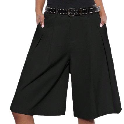 High-Waist Weite-Bein Shorts
