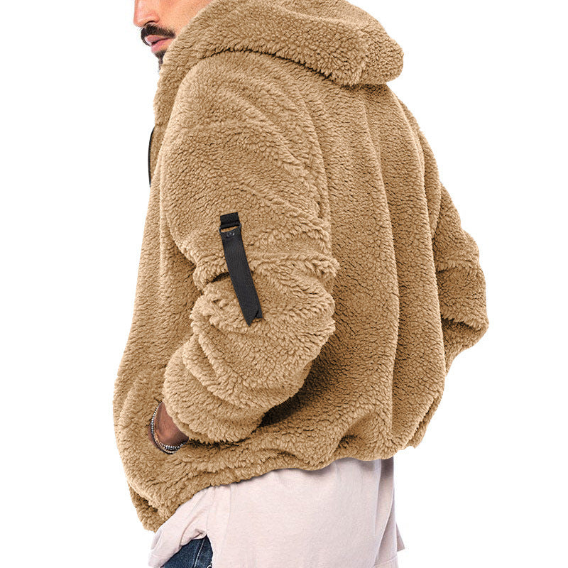 Warme Wende-Fleecejacke mit Kapuze für Herren
