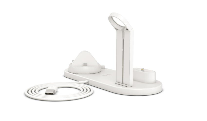 Ladestation mit 3-in-1-Anschluss und Wireless Charging