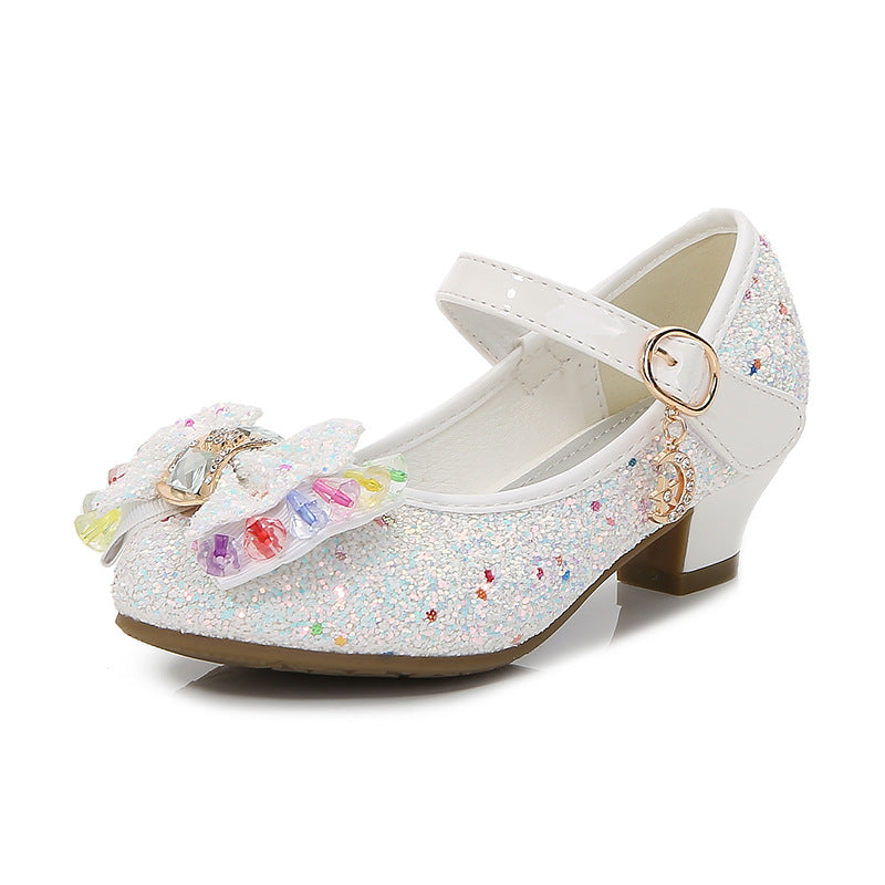 Mädchen Prinzessin Leder Schuhe mit Kristall & Schleife – Bild 4 | LuxeStyle