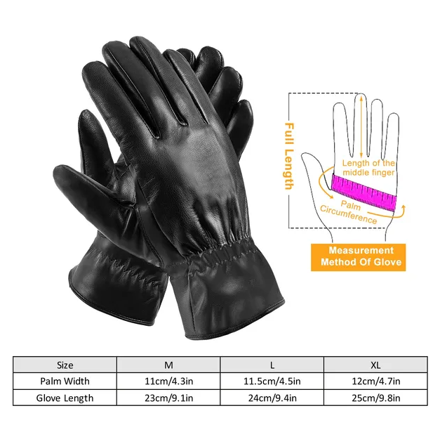 Unisex Leder-Winterhandschuhe