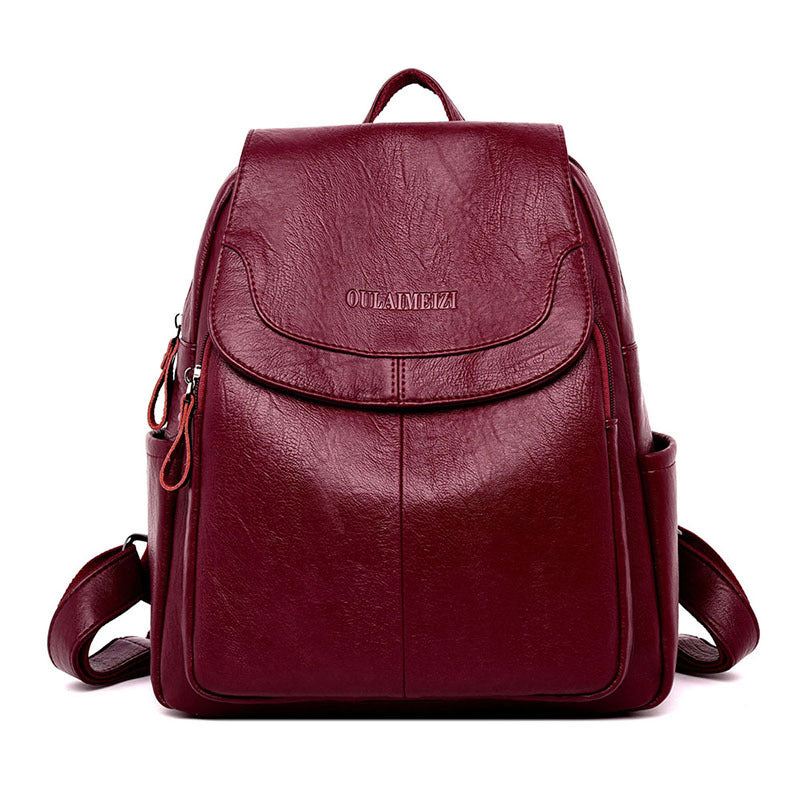 Leder- und Schaffell-Rucksack für Damen