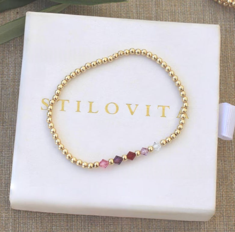 Vergoldetes Zwölf-Perlen-Armband für Damen