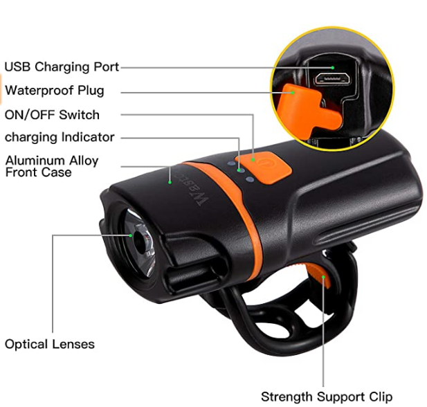 USB-Licht für sicheres Radfahren