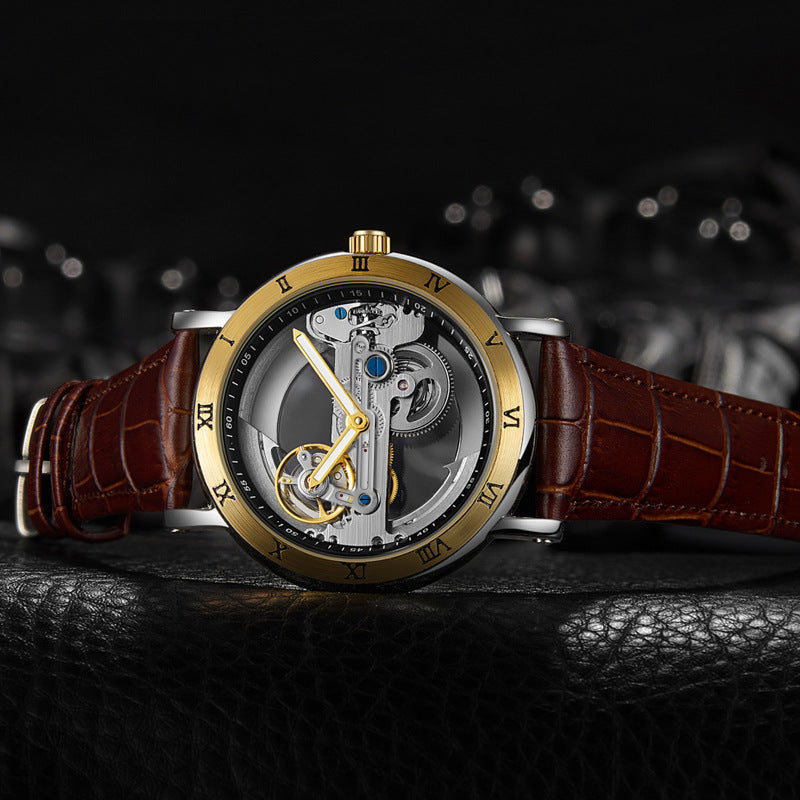 Wolishi Herren-Automatikuhr mit Lederarmband – Bild 5 | LuxeStyle
