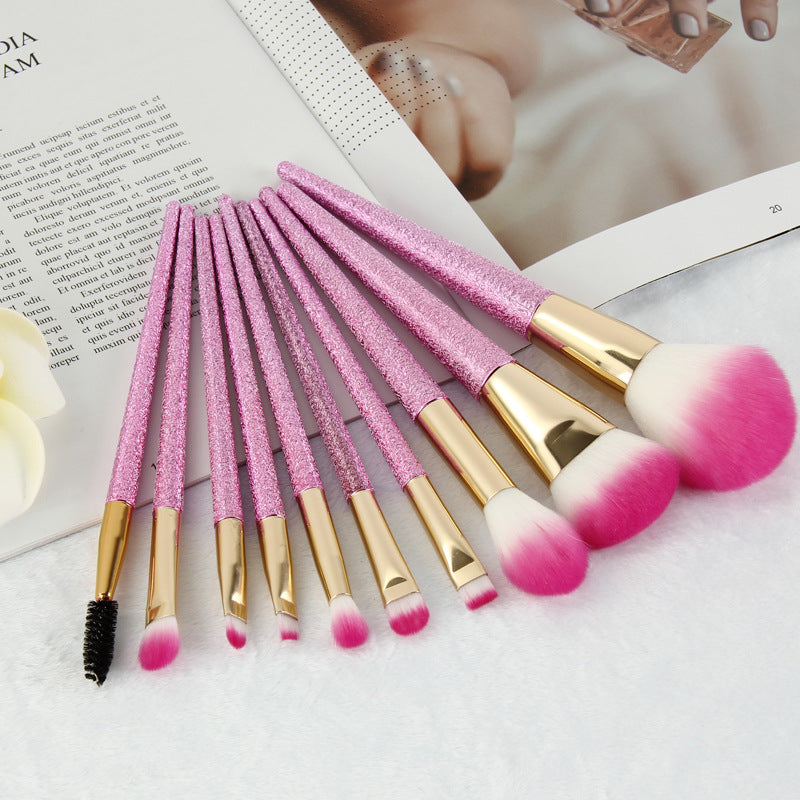 10er-Set Make-up-Pinsel mit Kristallgriff – Bild 3 | LuxeStyle