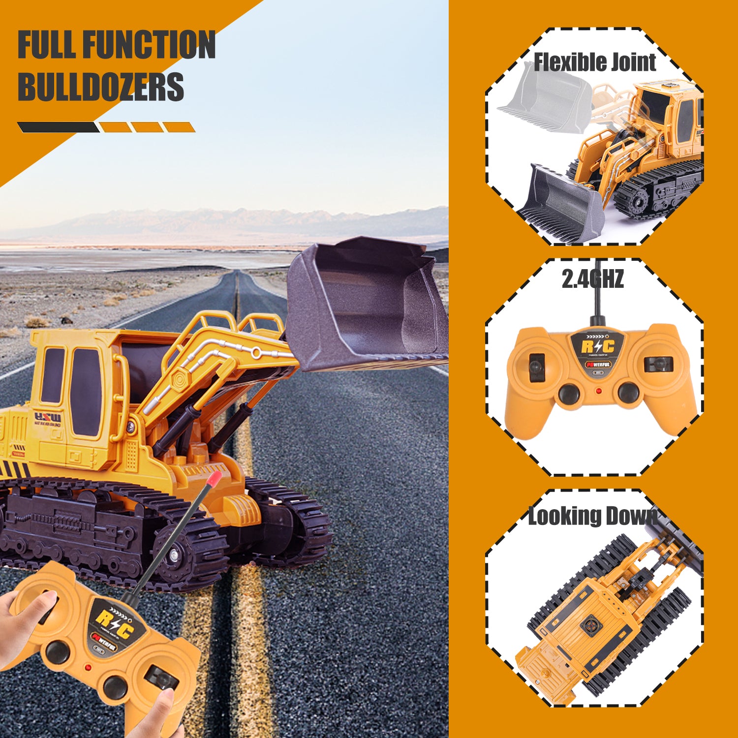 RC Baustellenfahrzeug Set – Bagger & Bulldozer