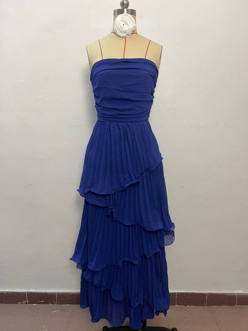 Trägerloses Chiffon-Kleid mit Raffungen | LuxeStyle