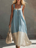 Chic Strap Maxi-Kleid mit Farbkontrast – Bild 11 | LuxeStyle