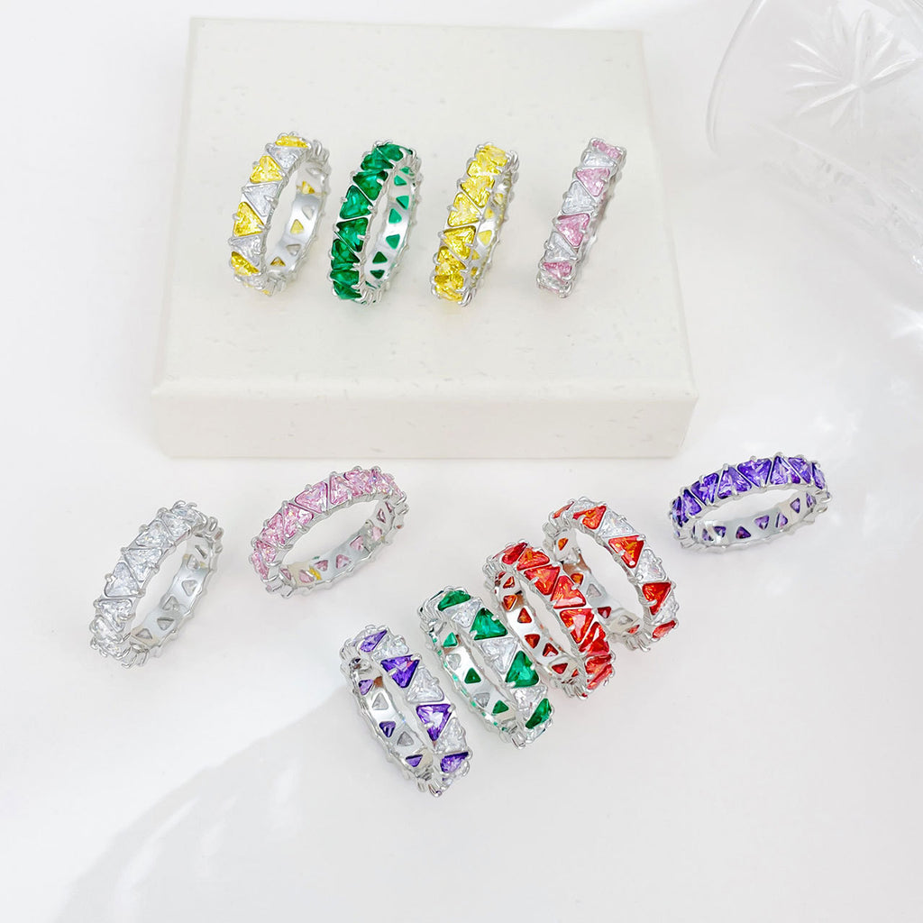 Herzring aus Titanstahl mit Zirkonia