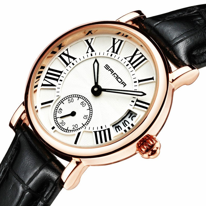 Wasserdichte Damenuhr mit Lederarmband – Bild 5 | LuxeStyle