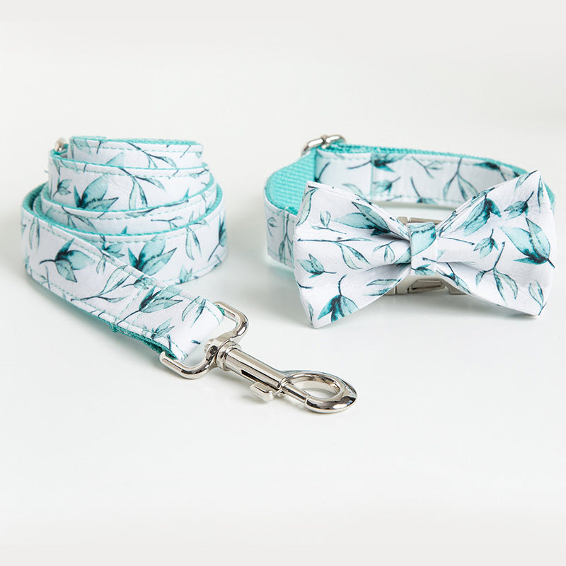 Hundehalsband- und Leinen-Set mit tropischen Blättern – Bild 4 | LuxeStyle