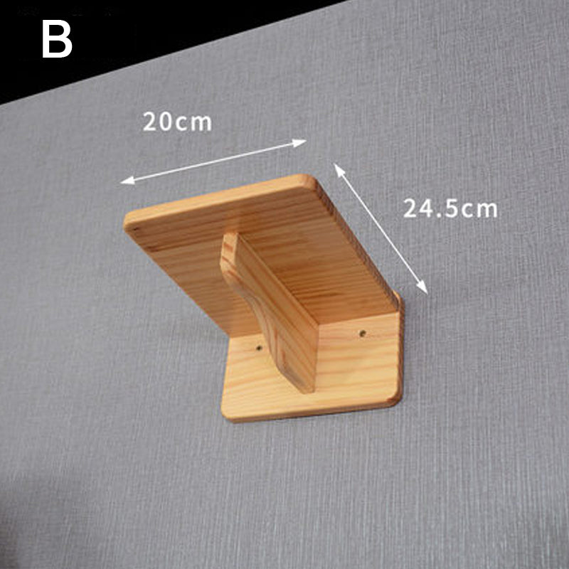Wandmontierte Katzen-Kletterplattform aus Massivholz