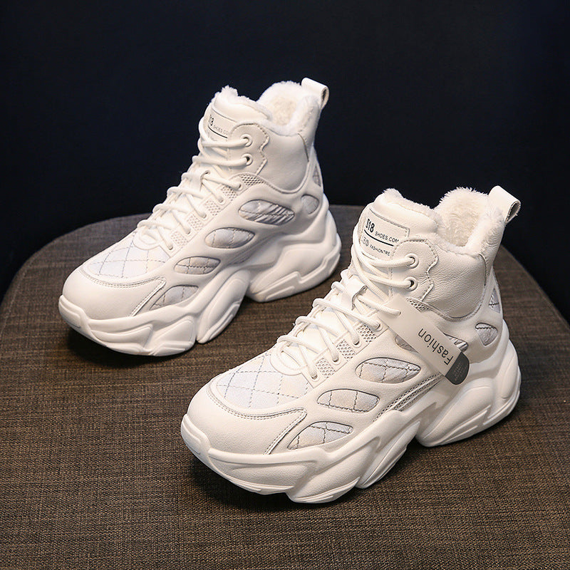 Samt-Plateau-Sneaker für Damen