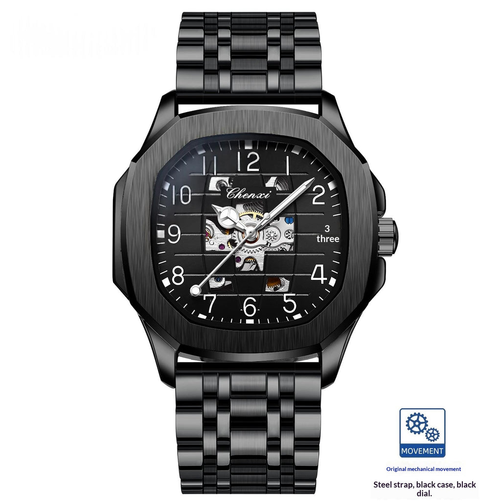 Quadratische mechanische Herrenarmbanduhr – Bild 2 | LuxeStyle
