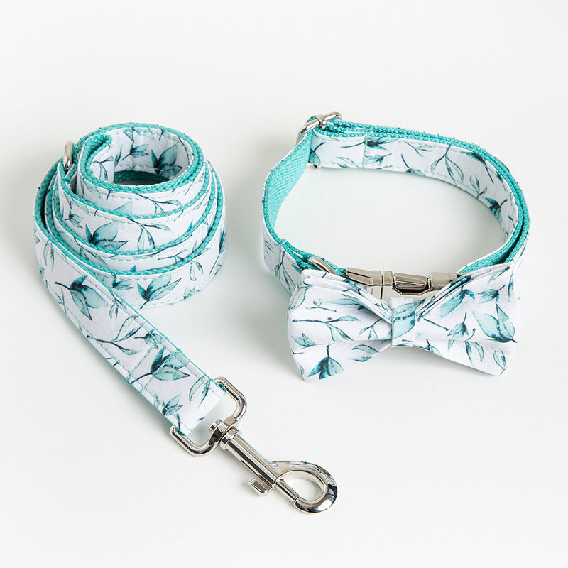 Hundehalsband- und Leinen-Set mit tropischen Blättern – Bild 3 | LuxeStyle