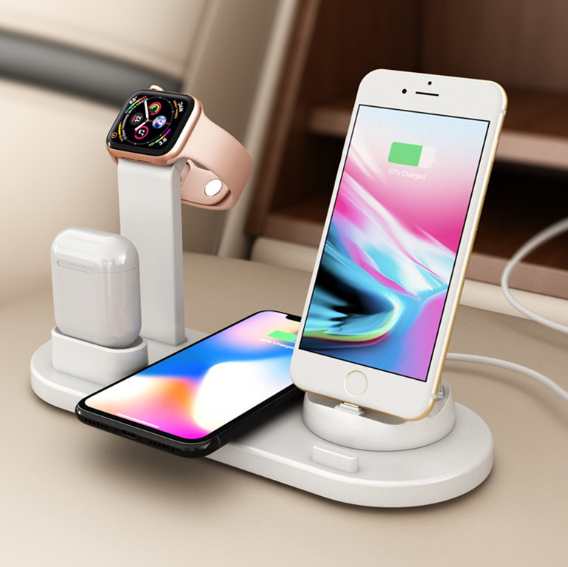 Ladestation mit 3-in-1-Anschluss und Wireless Charging
