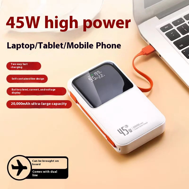 45W Power Bank mit Kabel, 20000 mAh