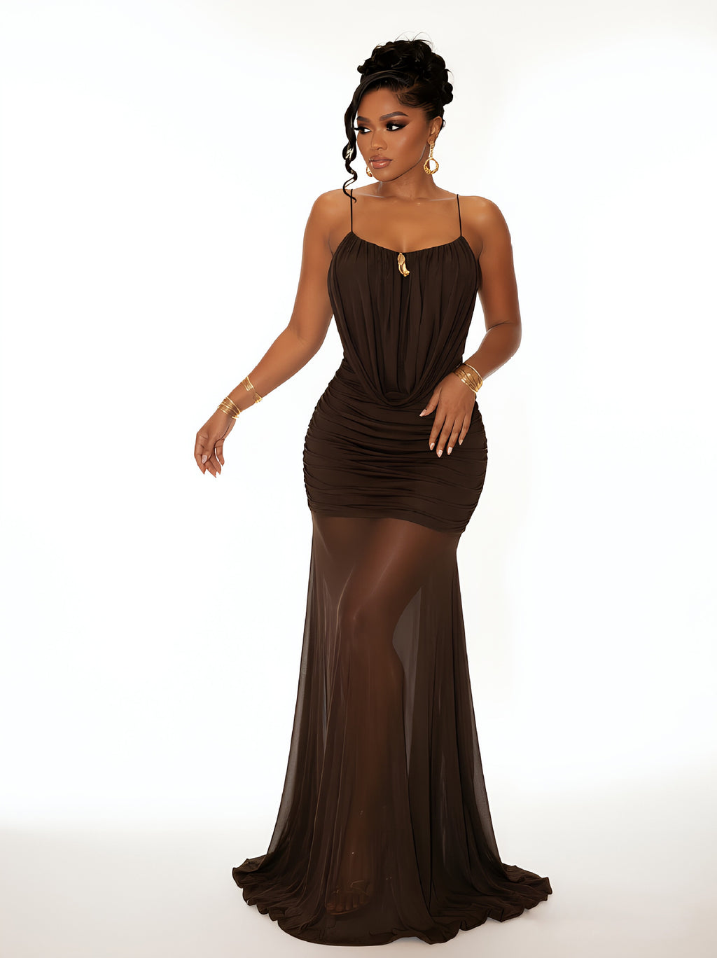 Elegantes ärmelloses Kleid mit Fishtail-Schnitt – Bild 11 | LuxeStyle