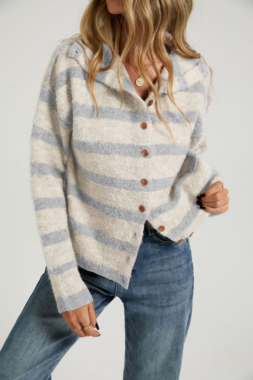 Strick-Cardigan im Color-Blocking-Design