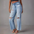 Rissige Denim-Hose mit Sackleiste