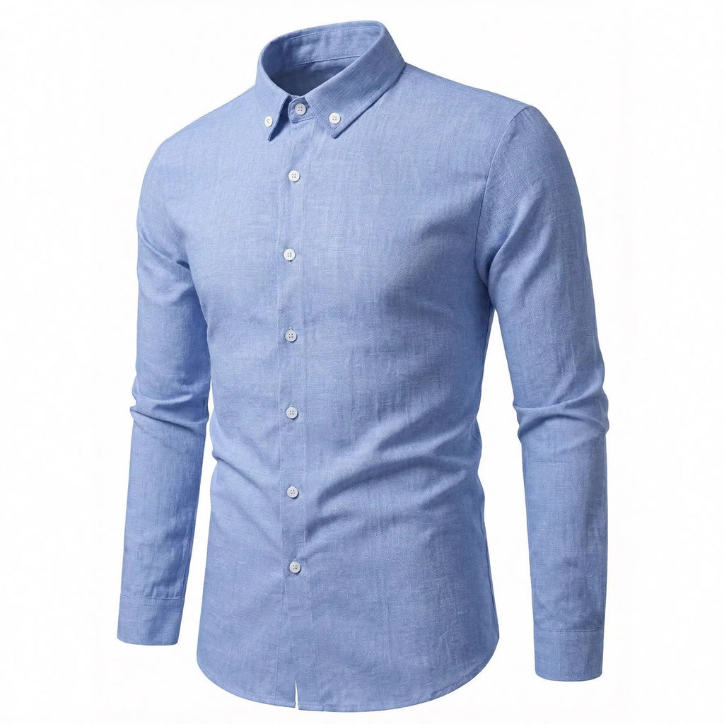 Langarm-Hemd in Blau – Bild 3 | LuxeStyle