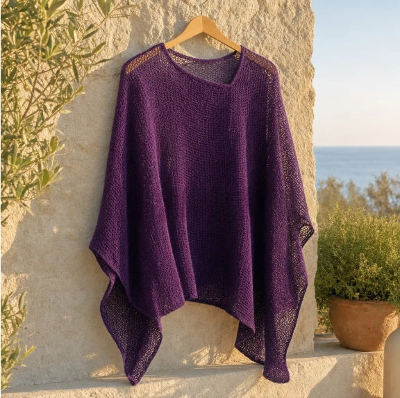 Strick-Cape «Aria» · Solid, Poncho-Optik