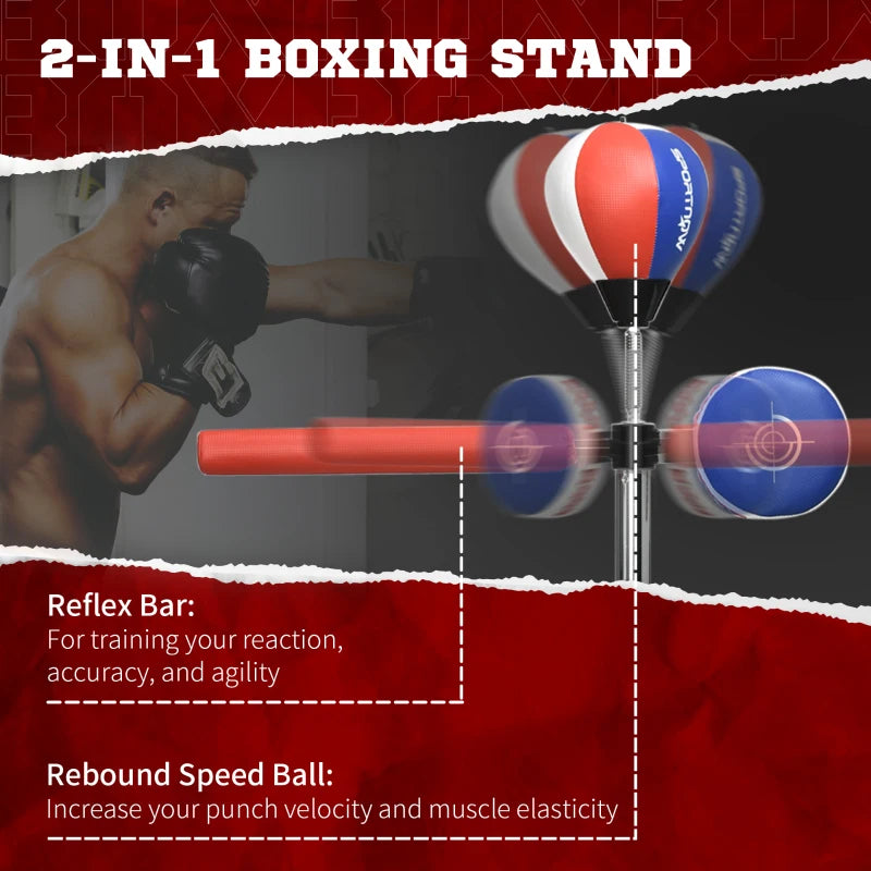 Soozier Boxsack mit Standfuss und Reflex-Bar