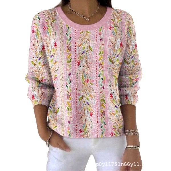 Damen-Sweatshirt mit Blumenmuster