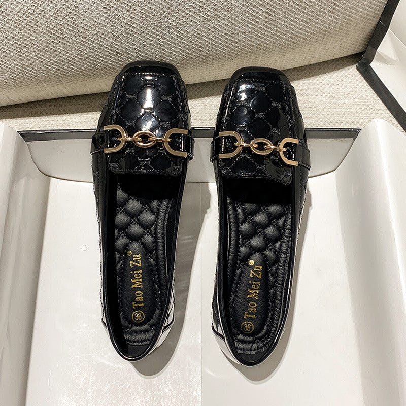 Bequeme Leder-Schuhe mit eckiger Spitze