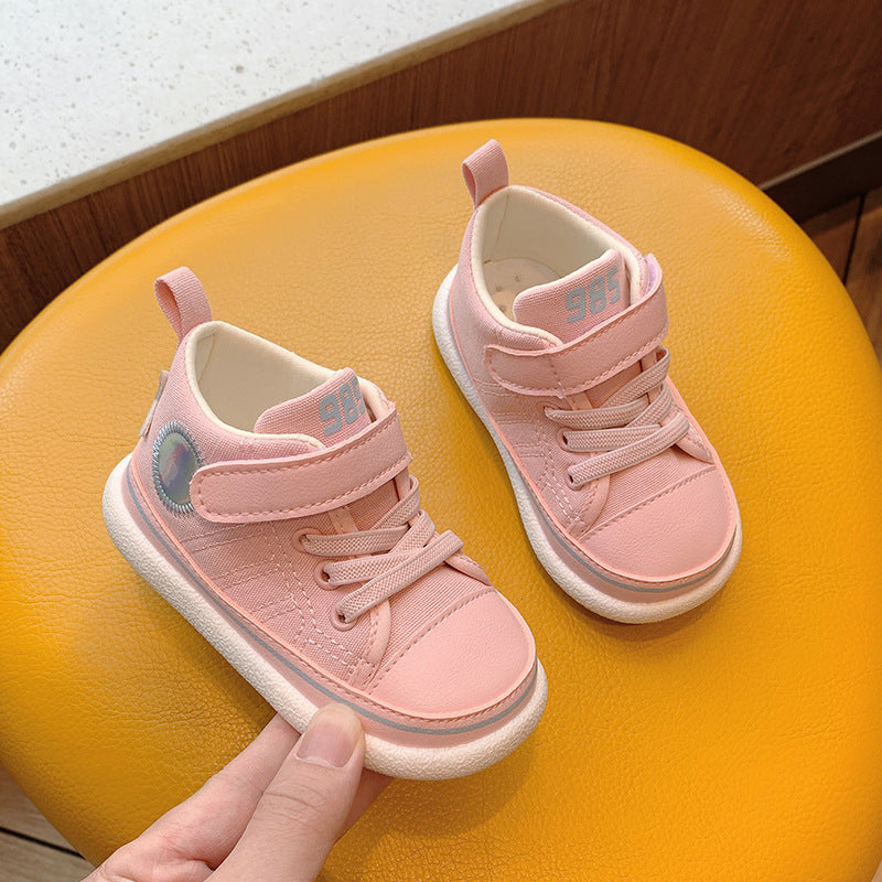 Kinder High-Top Canvas-Sneakers mit Klettverschluss – Bild 3 | LuxeStyle