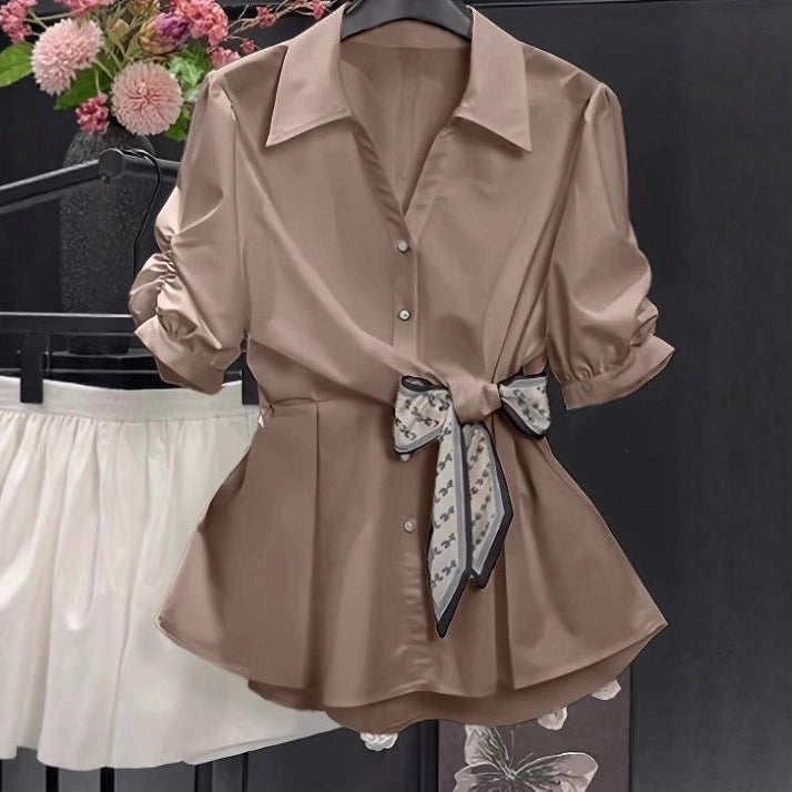 Kurzarm-Top mit Taillenbetonung – Bild 5 | LuxeStyle