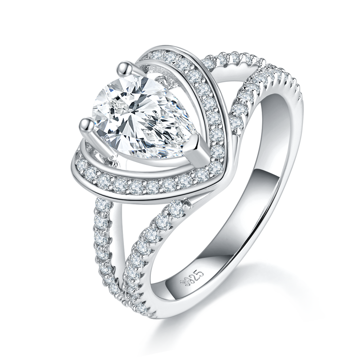 Herzförmiger Moissanite-Ring