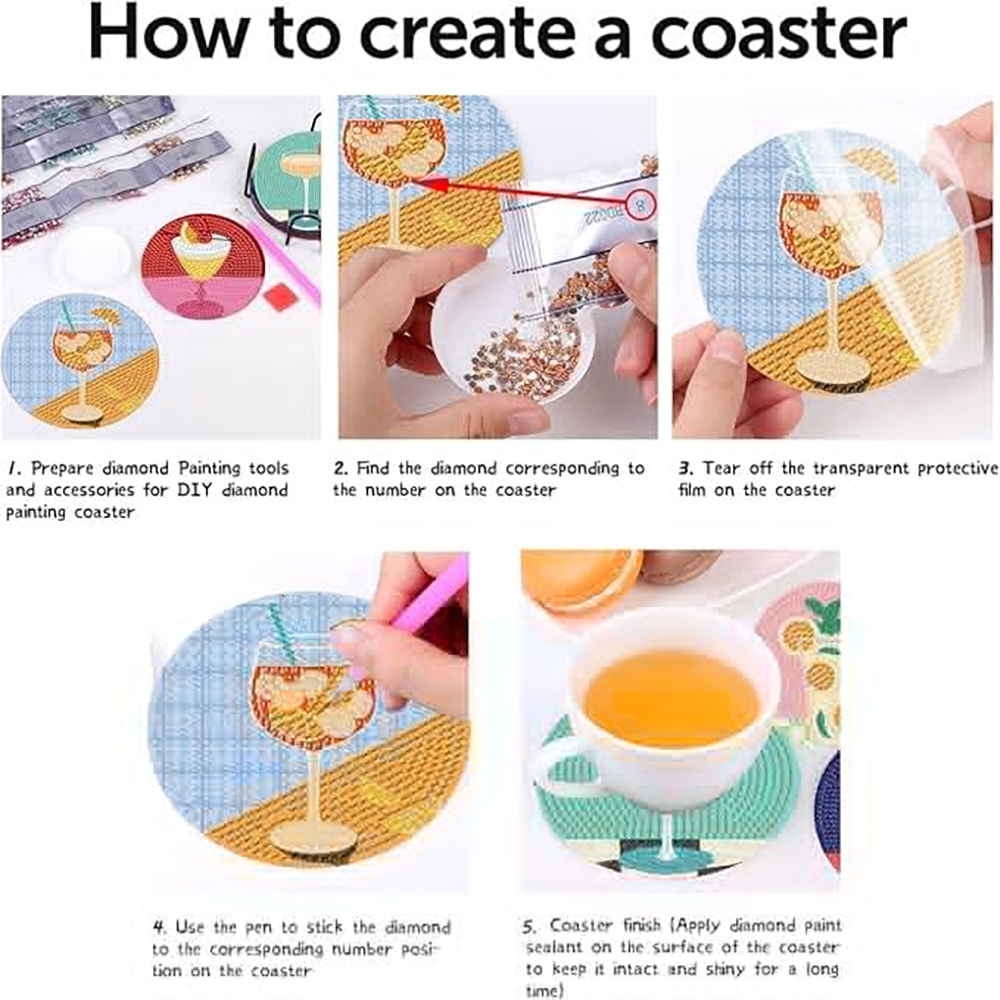 DIY-Diamant-Mal-Untertasse mit Halterung
