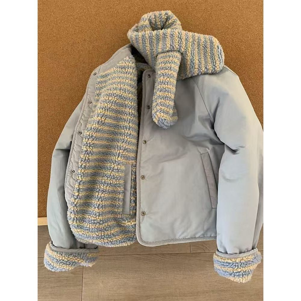 Koreanischer Strickmantel mit Fellkragen – Bild 4 | LuxeStyle